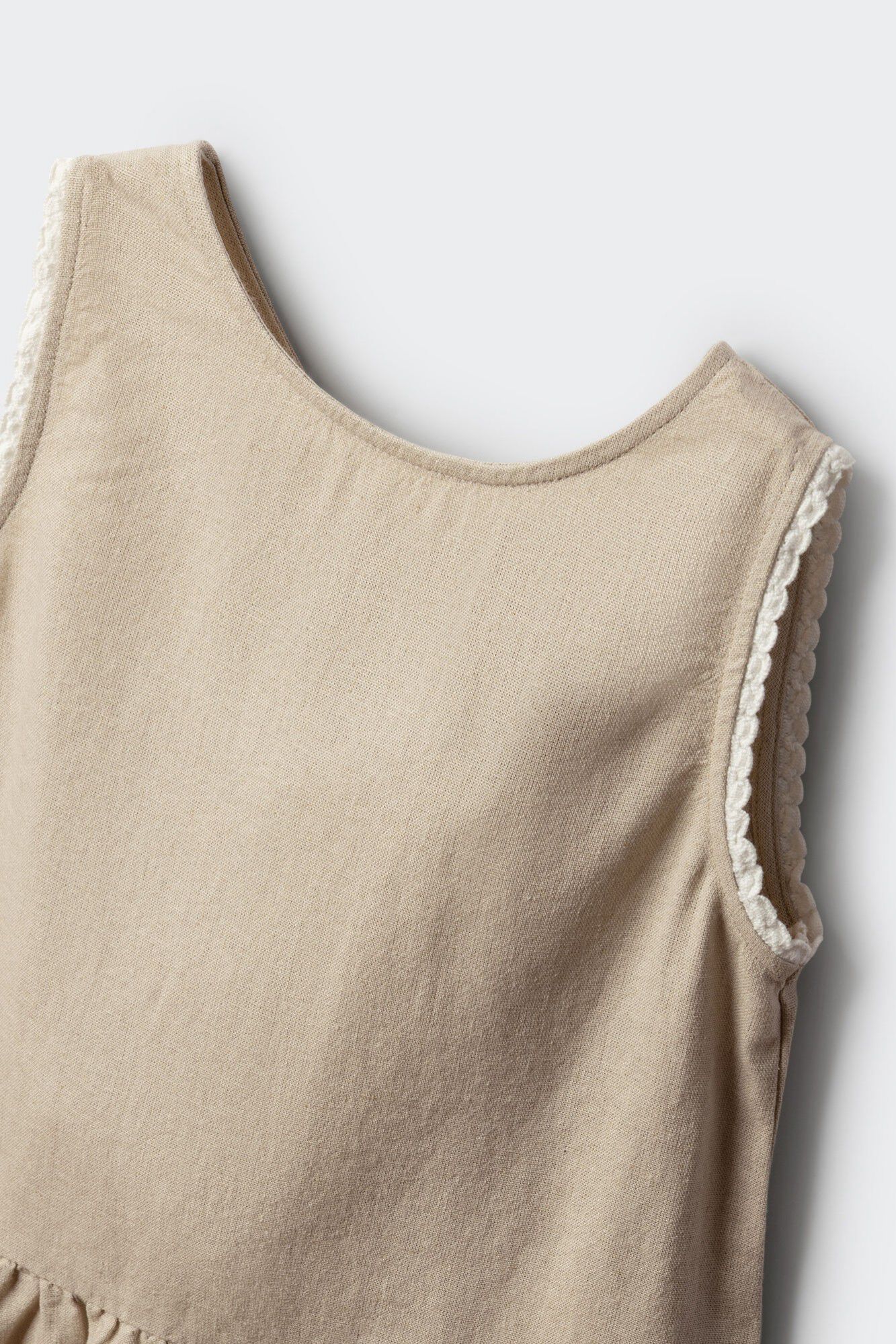 Springfield Kids Top de lino con lazos para ni&ntilde;a beige