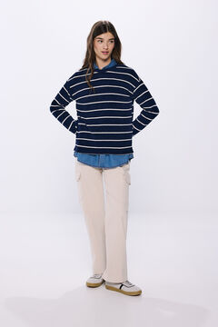 Springfield Playera chenilla rayas azul