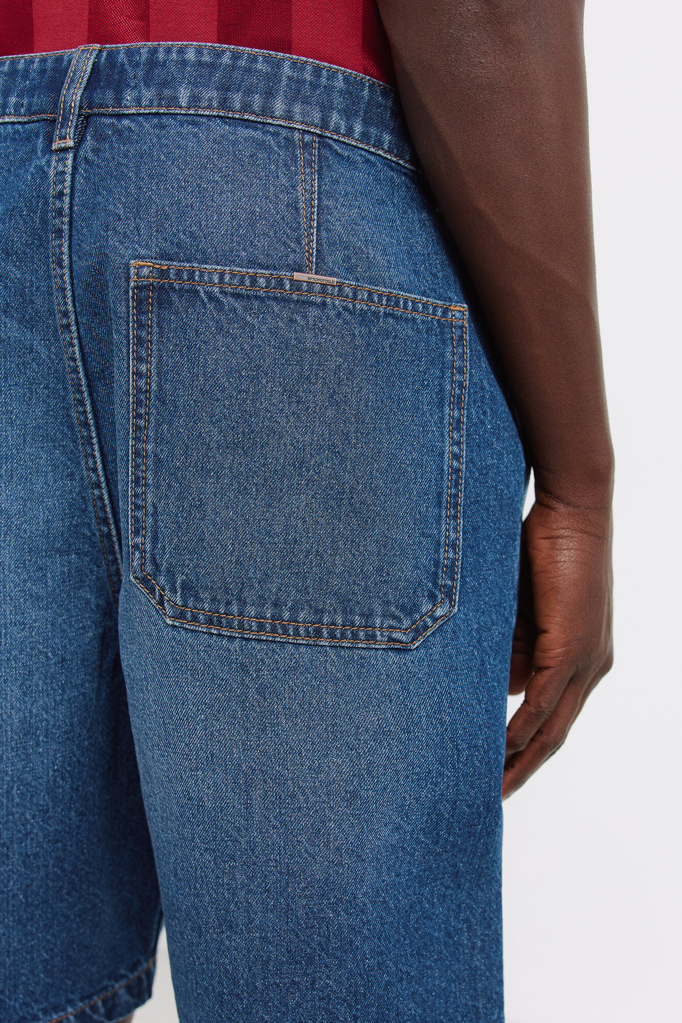 Springfield Bermudas chino de mezclilla straight fit azulado