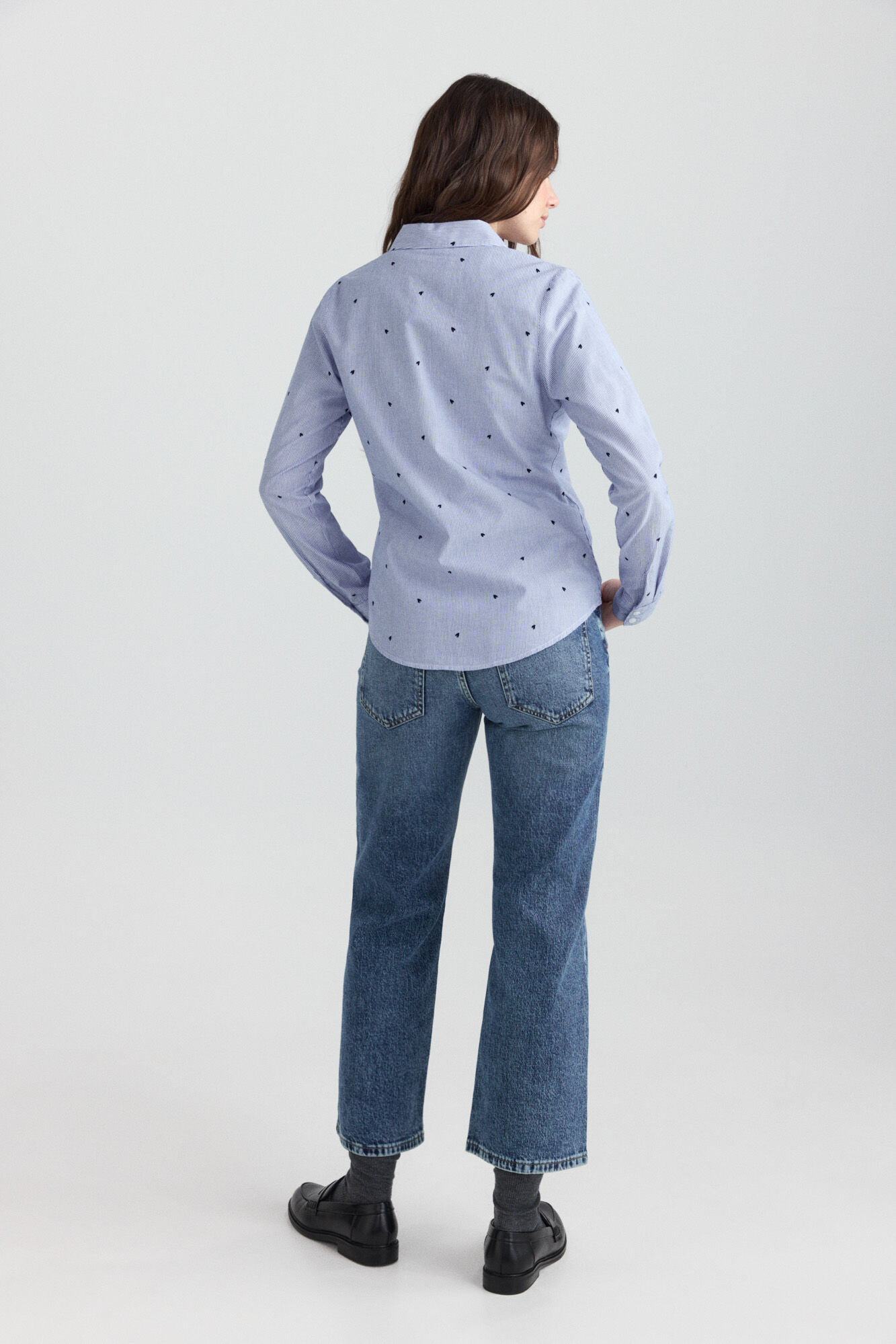 Springfield Camisa con bordado azul