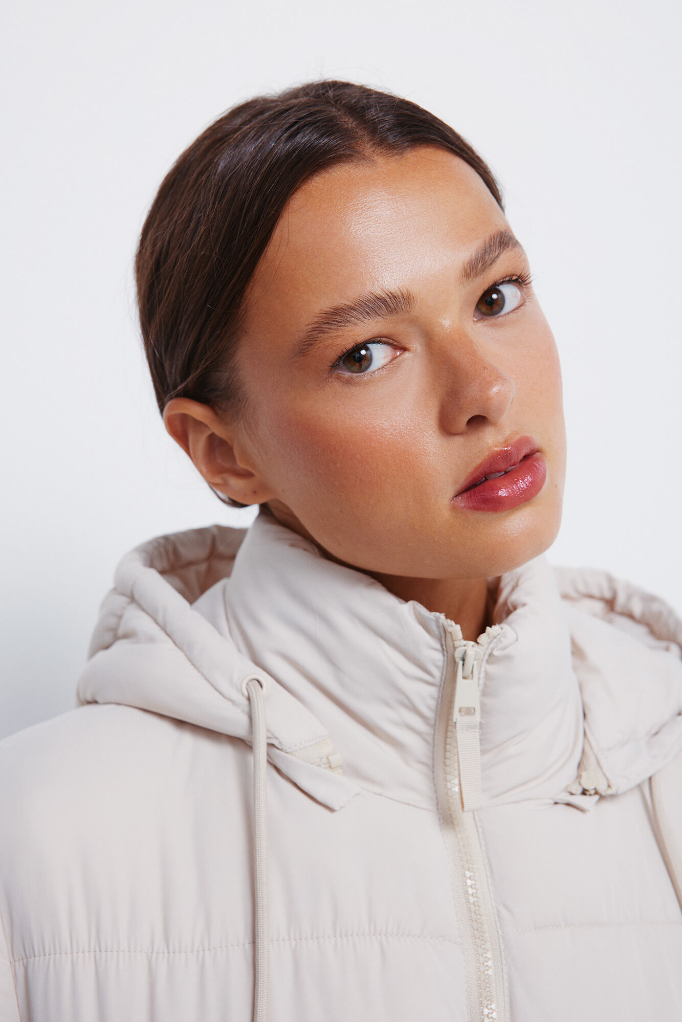 Springfield Plum&iacute;fero con capucha de poli&eacute;ster reciclado blanco