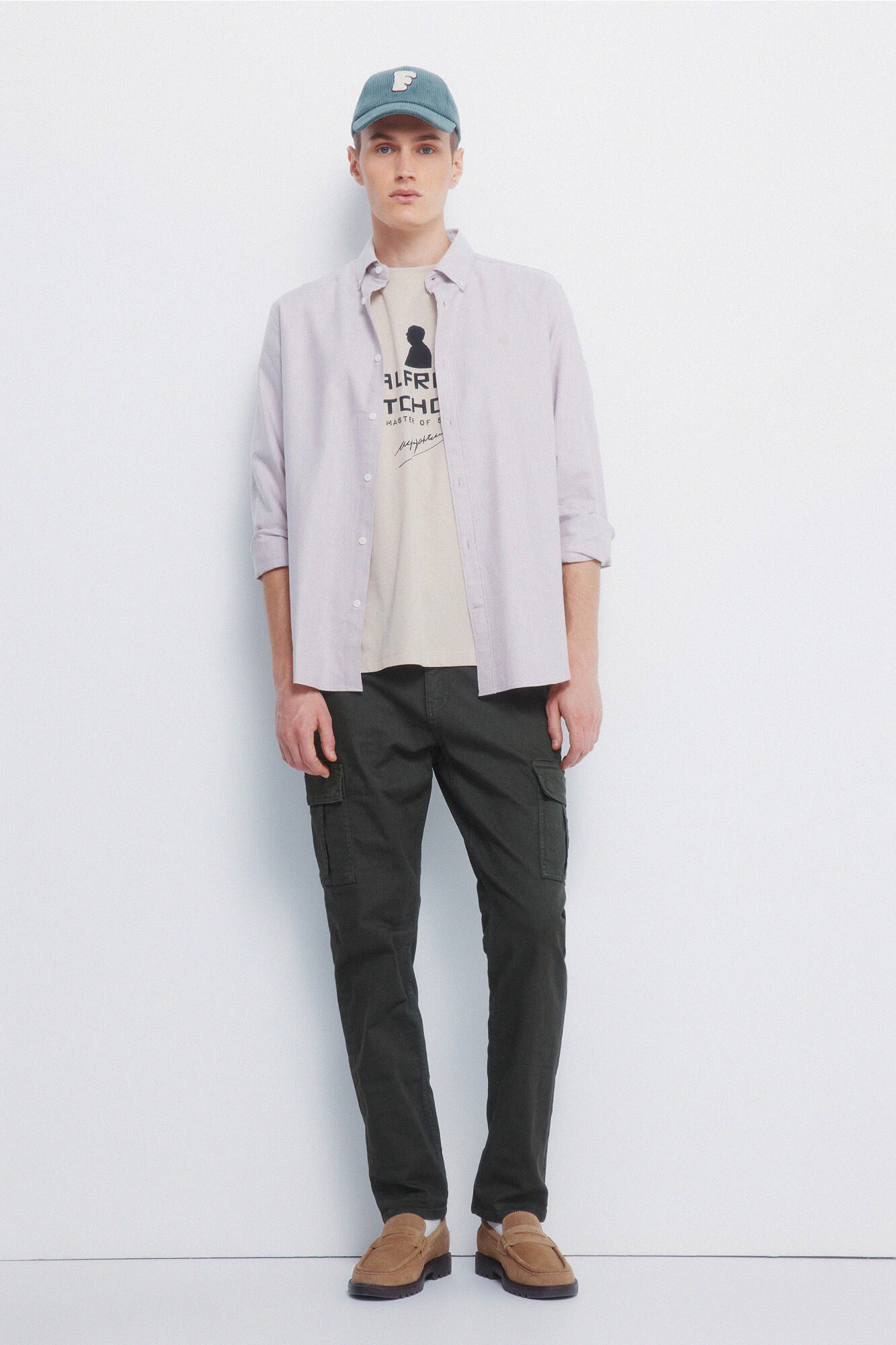 Springfield Pantal&oacute;n cargo lavado de corte entallado