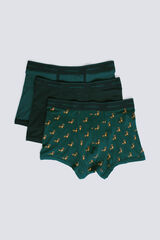 Springfield Pack 3 bóxeres perros y rayas verde