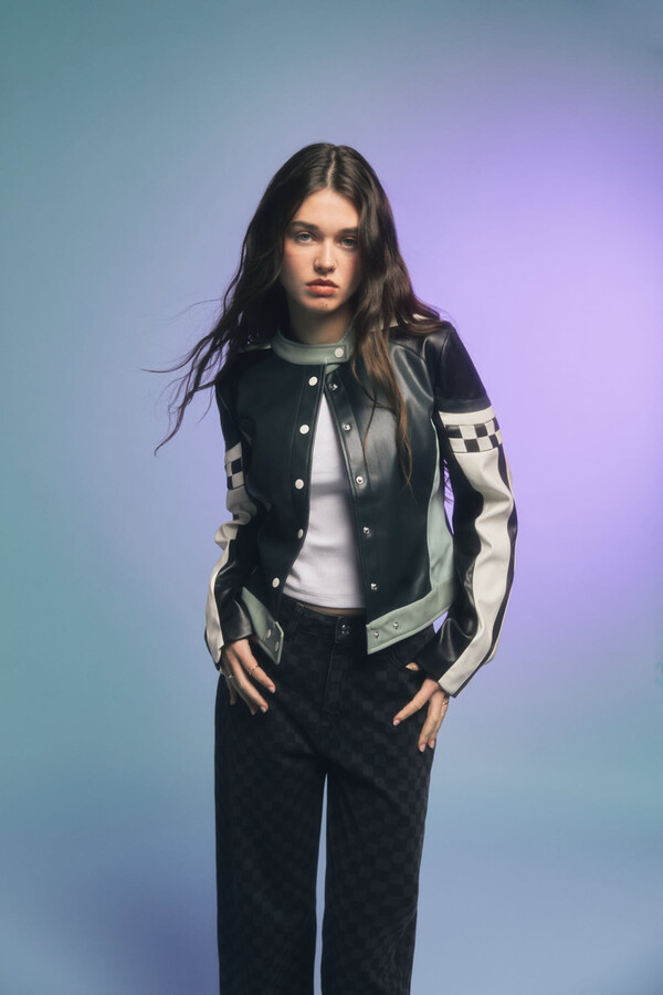 Springfield Chamarra motera negro