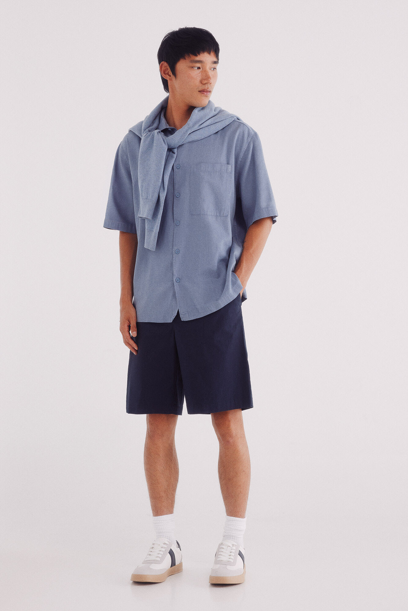 Springfield Camisa de manga corta de tencel