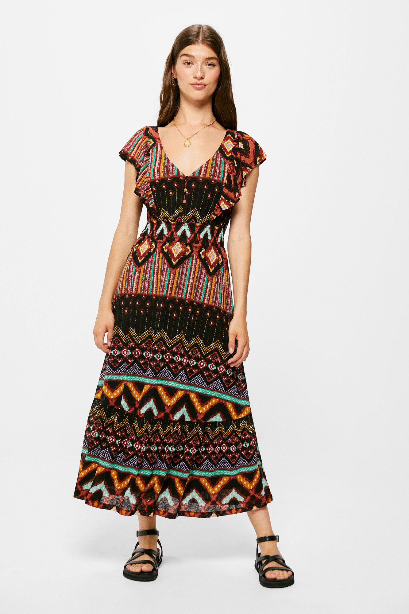 Vestido estampado etnico deals
