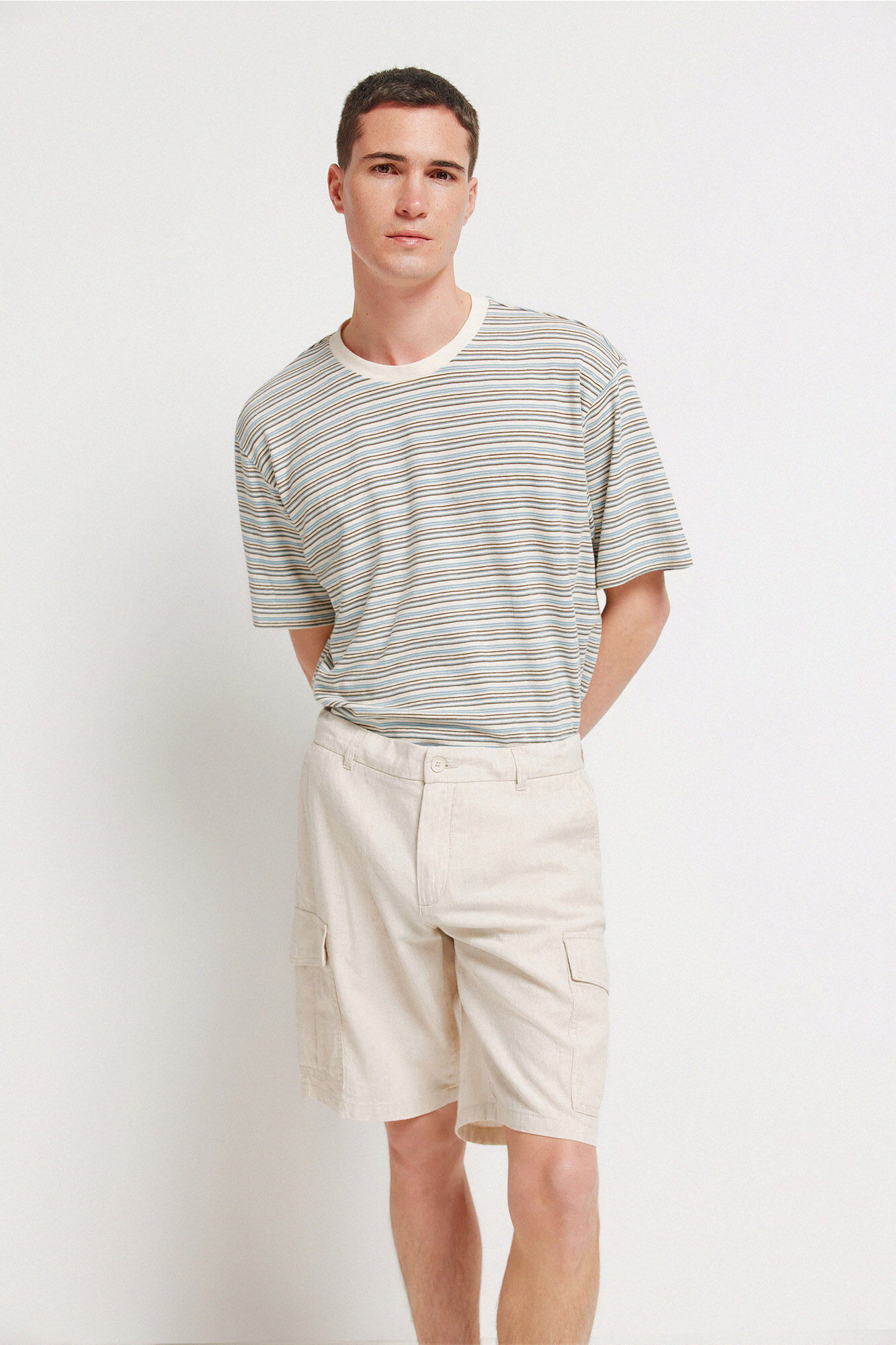 Springfield Bermudas comfort fit de lino beige