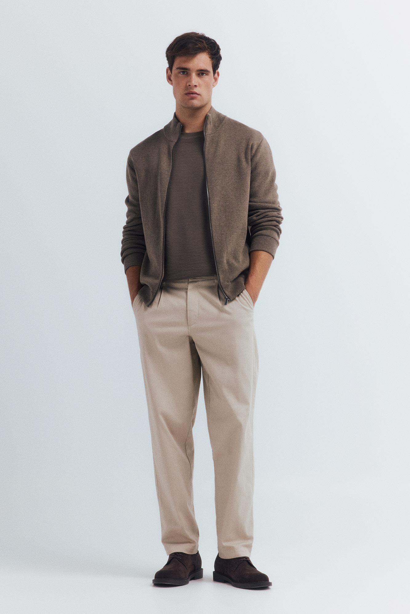 Springfield C&aacute;rdigan con cierre Milano caf&eacute;