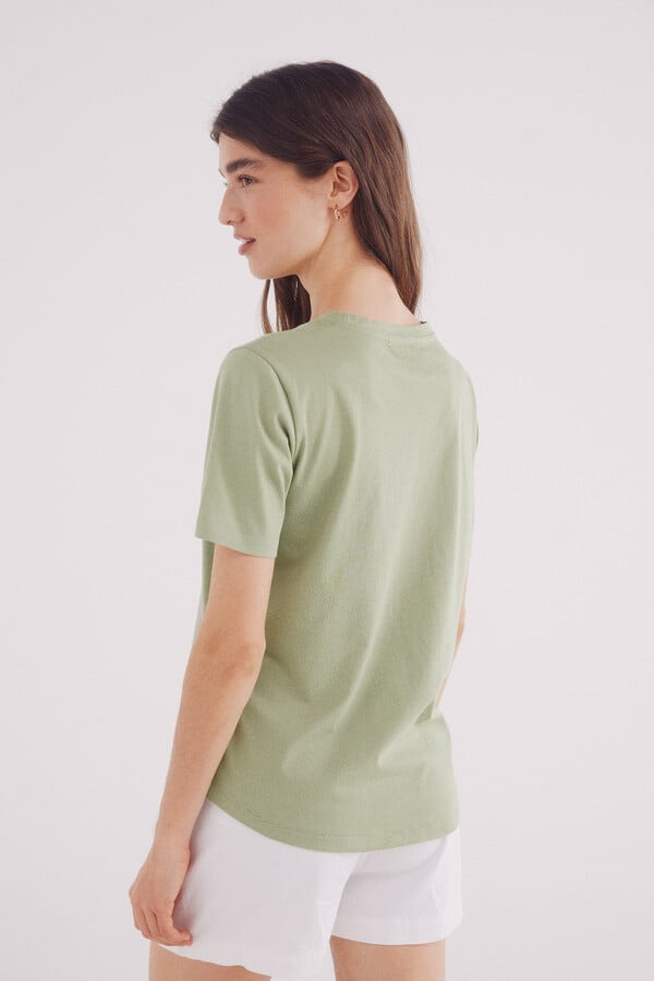 Springfield Playera "Pizza club" marfil