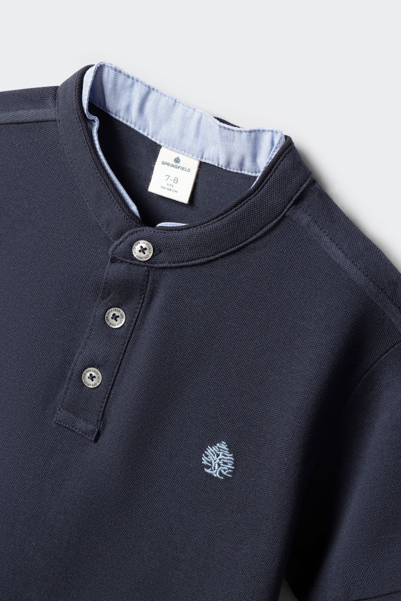 Springfield Kids Polo cuello mao de chambray para ni&ntilde;o azulado