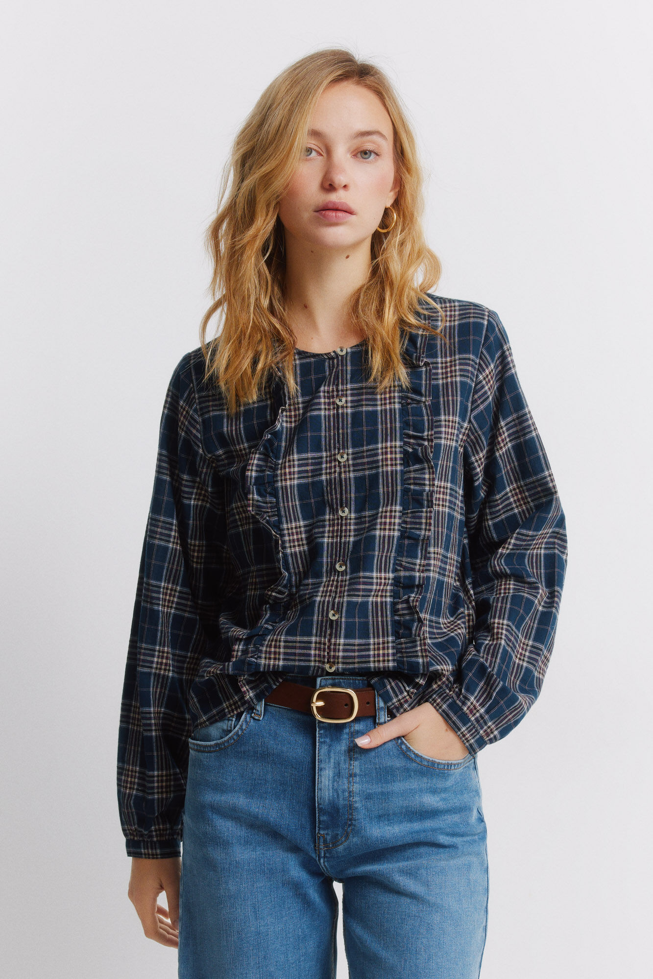 Springfield Blusa blusa de cuadros