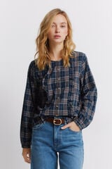 Springfield Blusa blusa de cuadros azulado