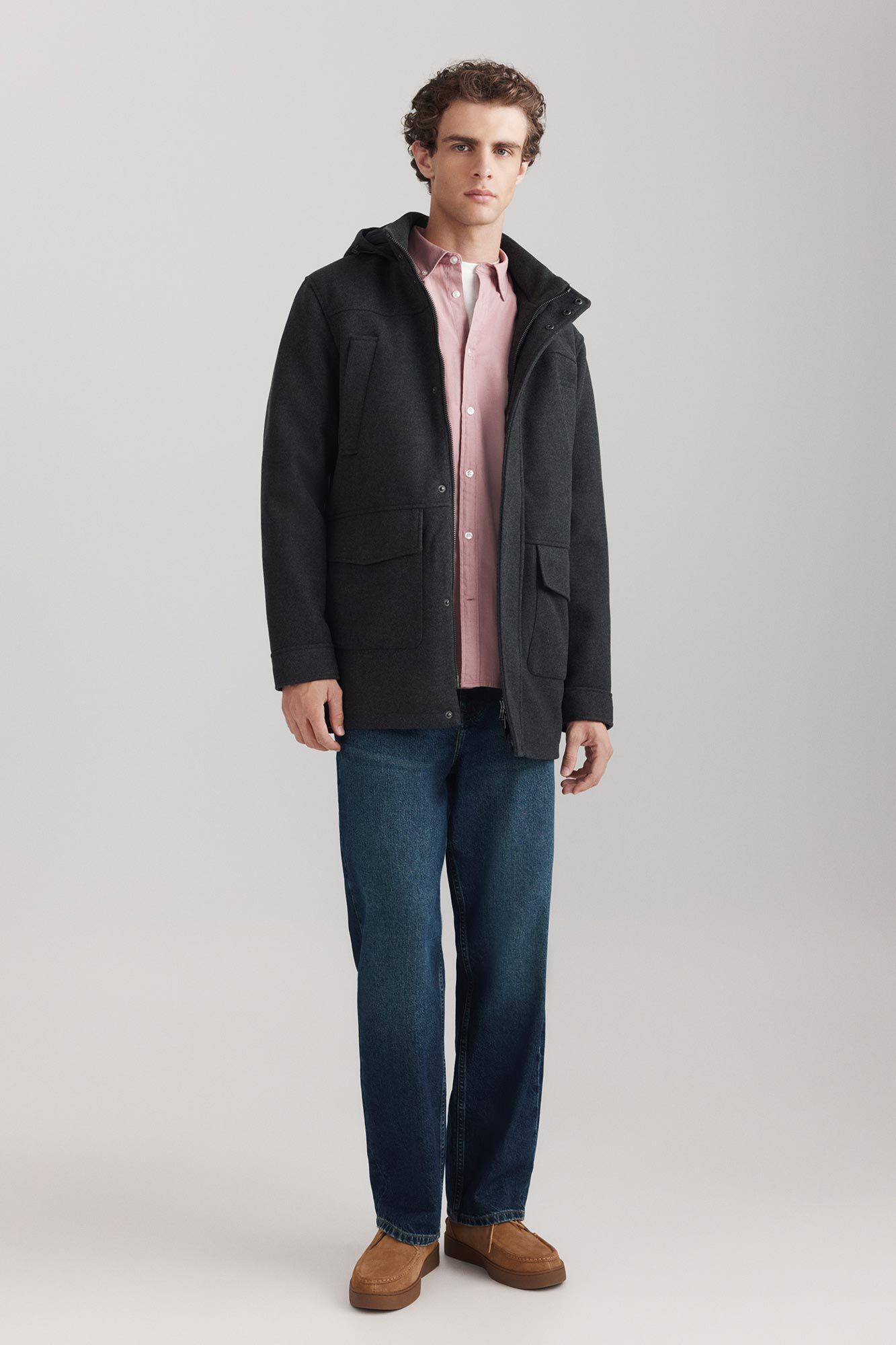Springfield Parka larga efecto lana