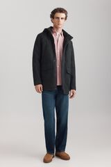 Springfield Parka larga efecto lana gris