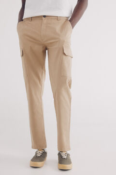 Springfield Pantalón chino cargo comfort slim fit beige
