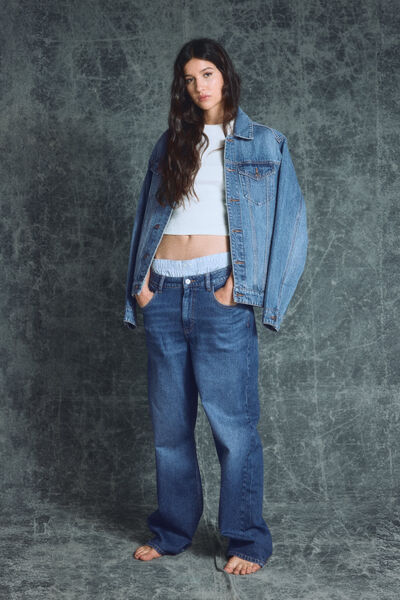 Springfield Jeans Wide Leg azul