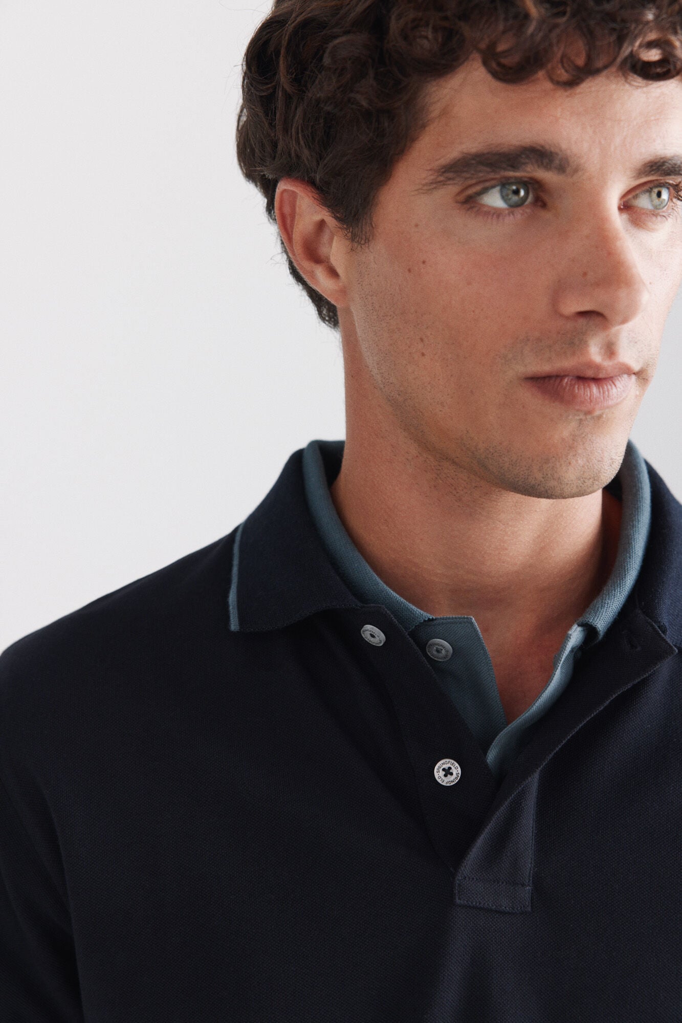 Springfield Polo de piqu&eacute; con contrastes slim fit marino