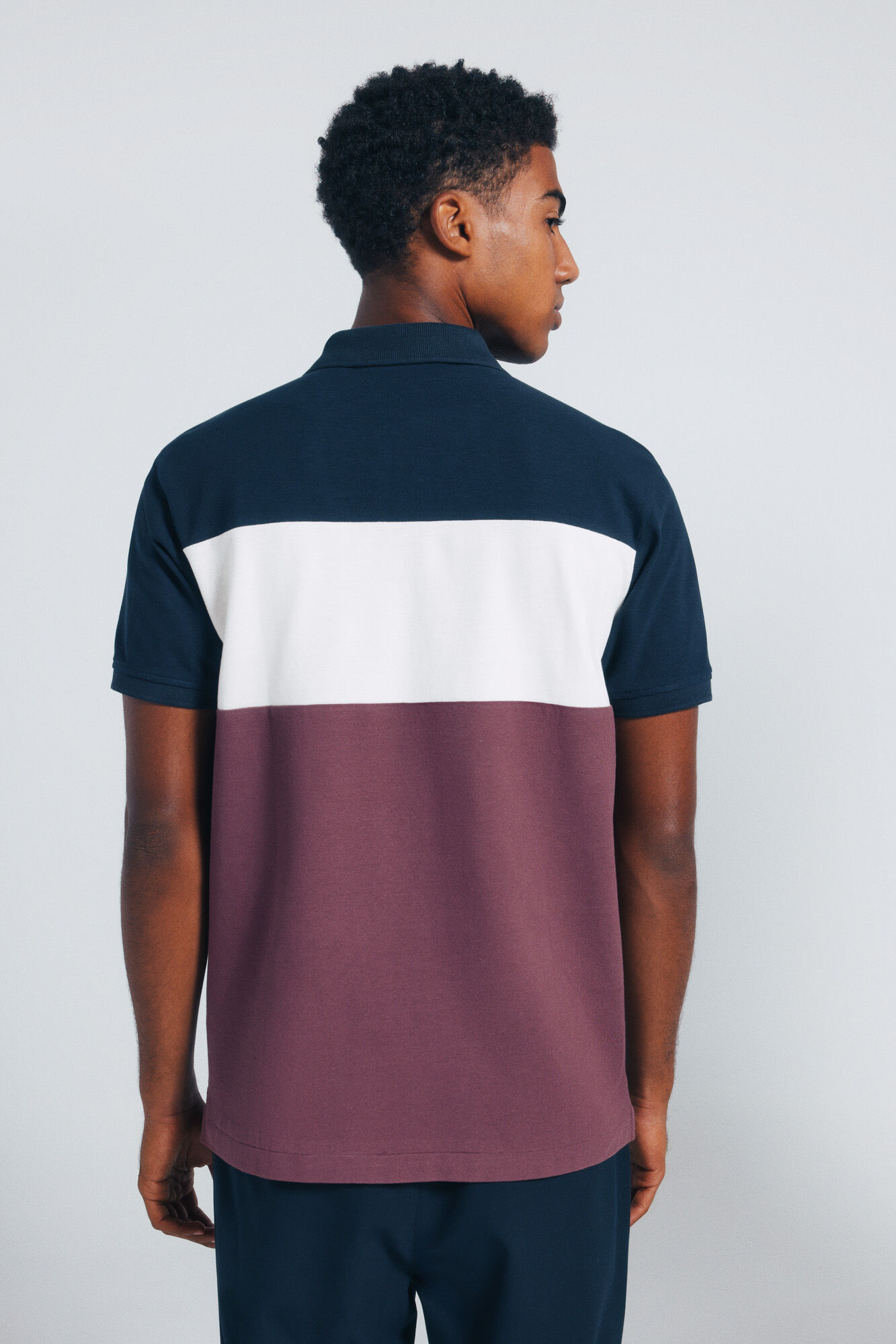 Springfield Polo regular fit en piqu&eacute; color block azul