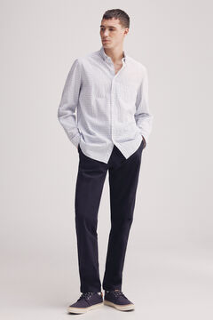 Springfield Camisa seersucker rayas azul