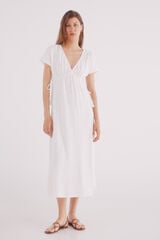 Springfield Vestido midi bordado suizo circular marfil