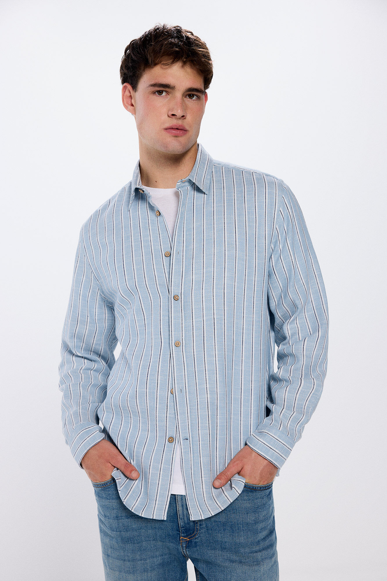 Springfield Camisa r&uacute;stica rayas
