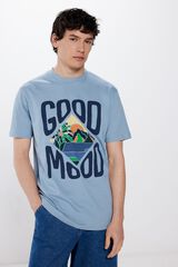 Springfield Playera good mood azul mezcla