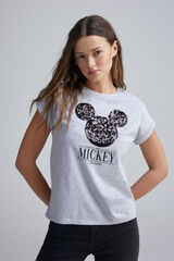Springfield Playera "Mickey" lentejuelas gris