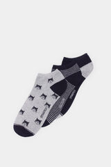 Springfield Pack 3 calcetines tobilleros gatos negro