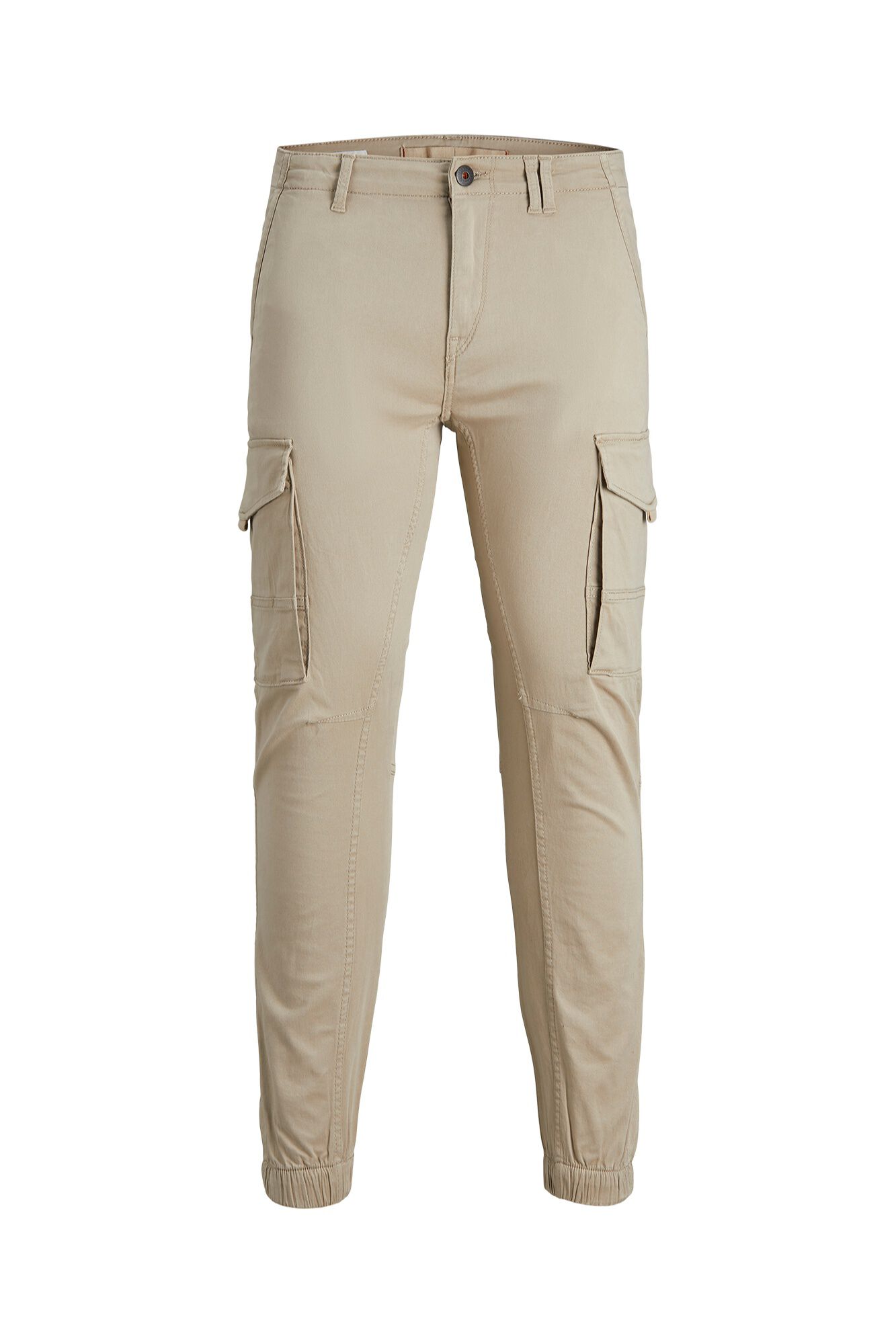 Jack & Jones Pantal&oacute;n cargo con pu&ntilde;o el&aacute;stico beige