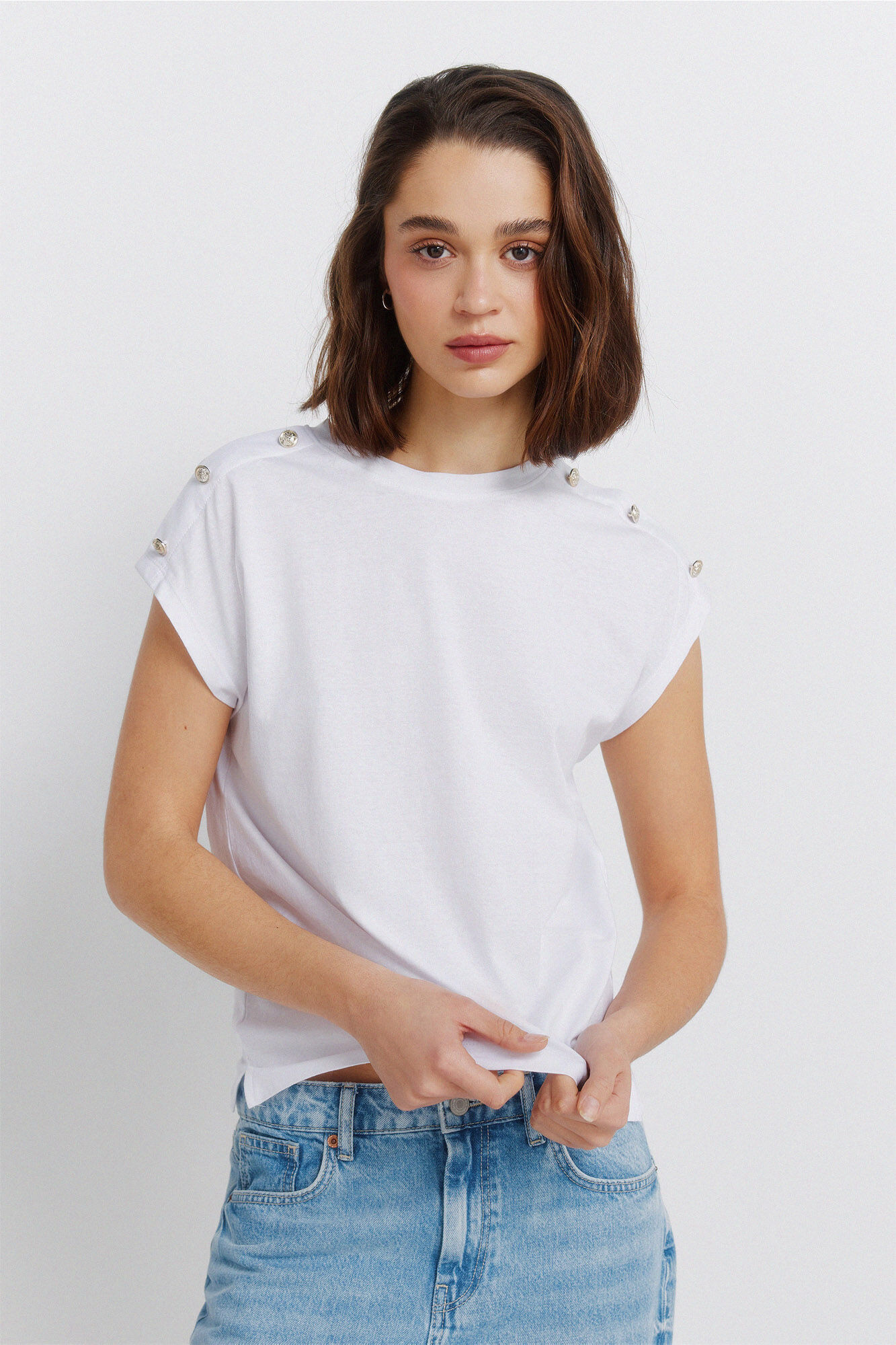 Springfield Playera de manga corta con botones