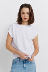 Springfield Playera de manga corta con botones natural