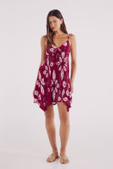 Springfield Vestido corto picos estampado púrpura
