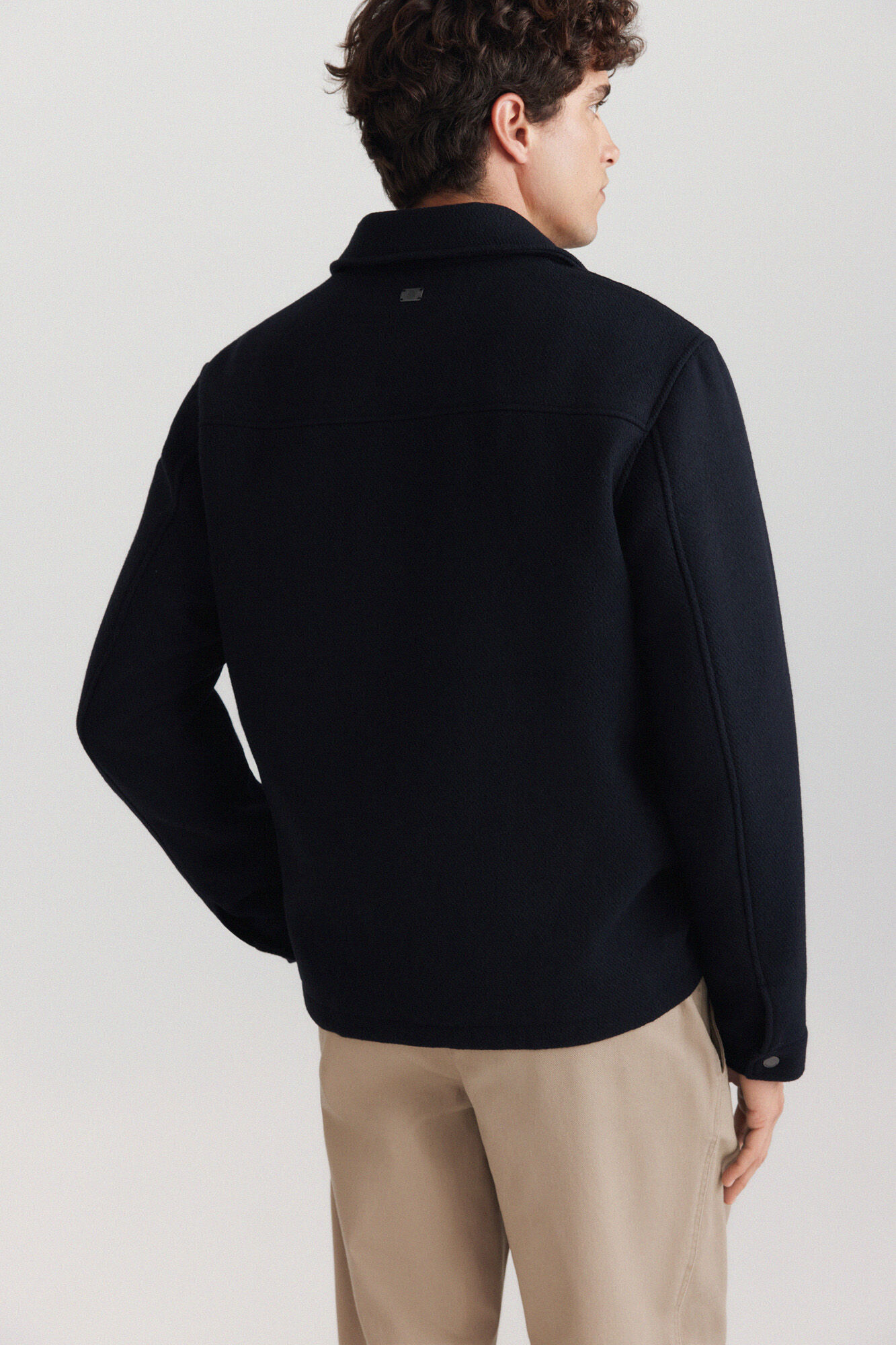 Springfield Chamarra camisera mezcla lana azul