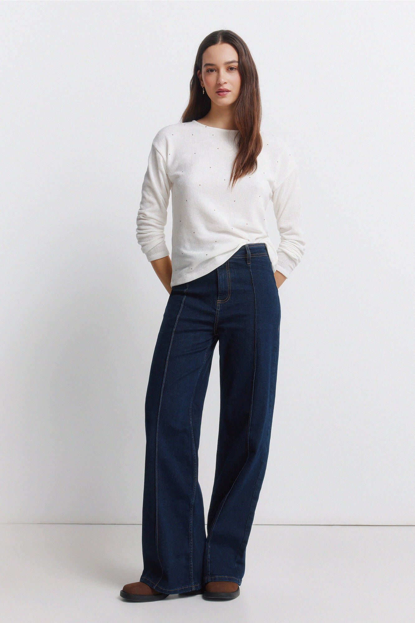 Springfield Playera con tachuelas beige