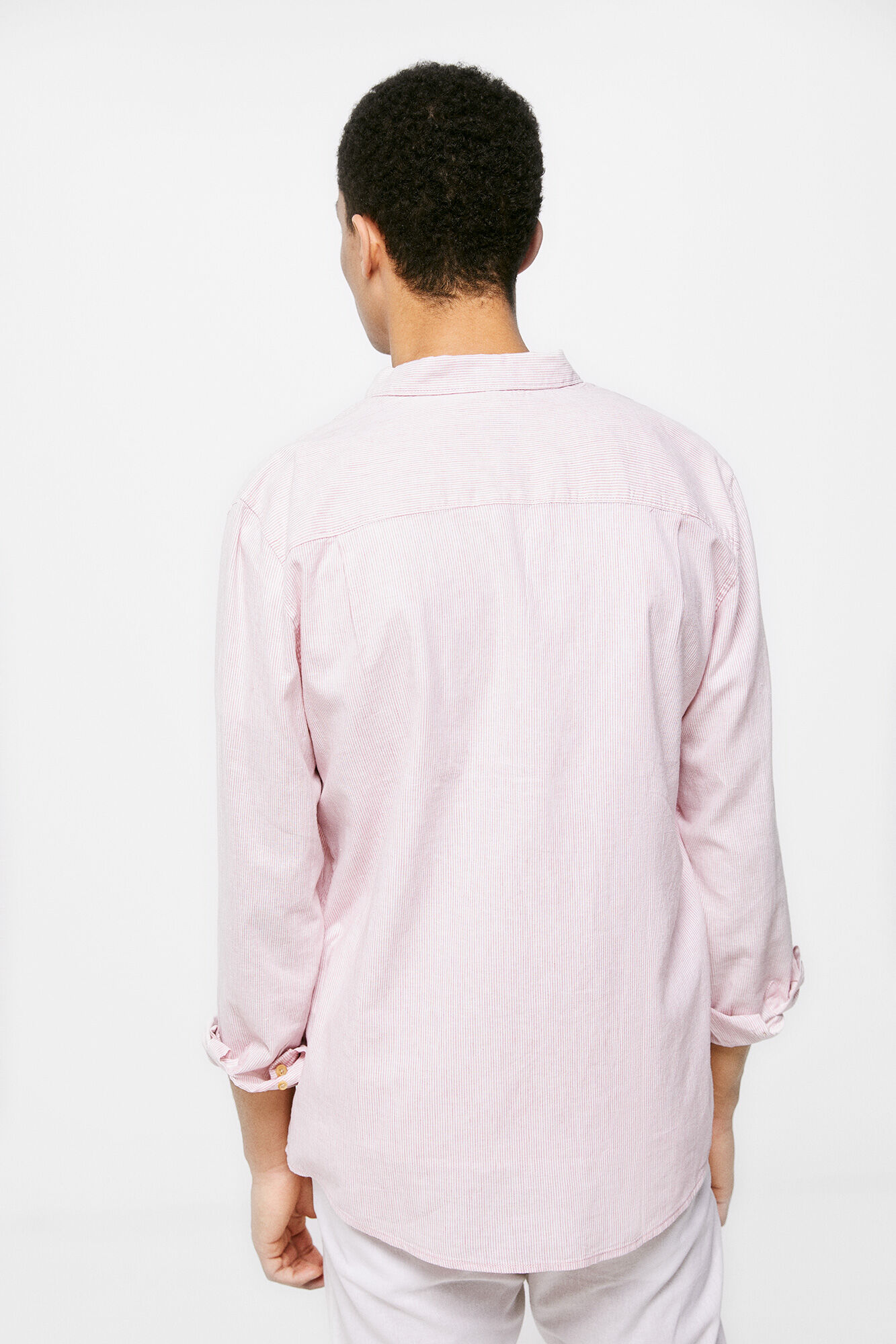 Springfield Camisa lino rayas rosa