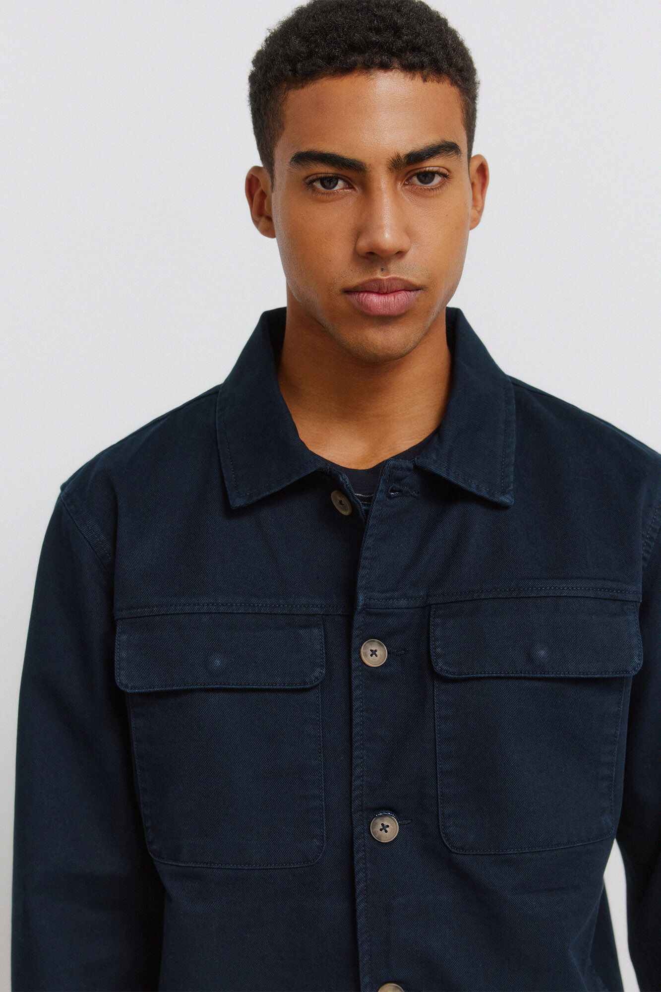 Springfield Sobrecamisa overshirt fit de algod&oacute;n azul