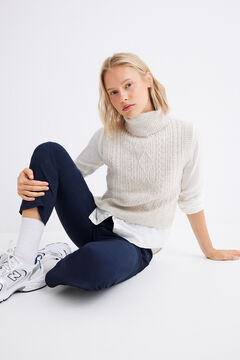 Springfield Chaleco tejido cable knit café