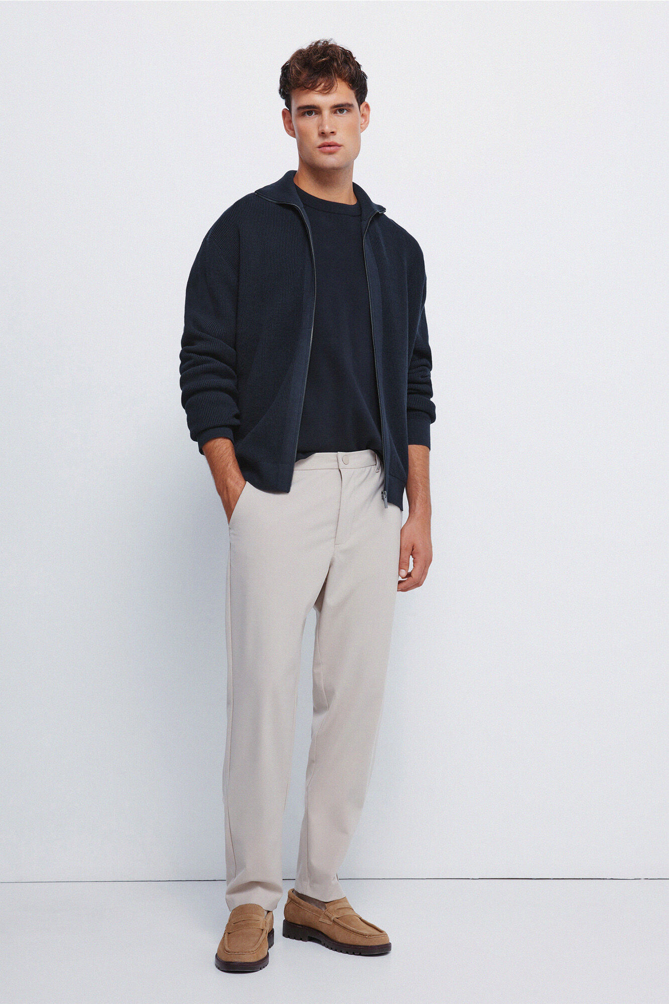 Springfield C&aacute;rdigan con cierre de c&aacute;rdigan azul