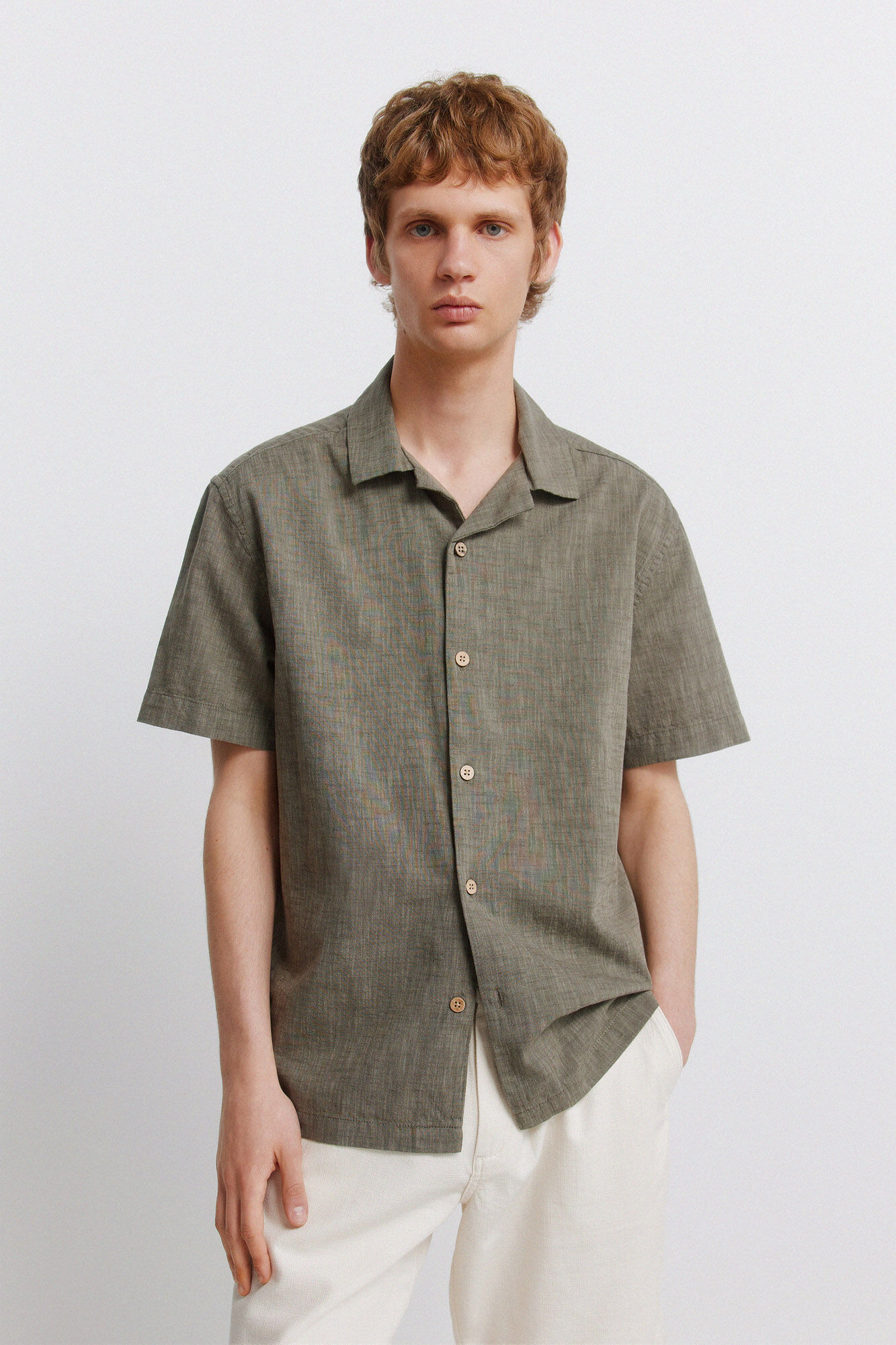 Springfield Camisa bowling de manga corta tipo lino