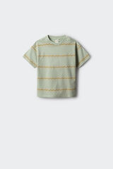 Springfield Playera rayas niño verde
