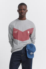 Springfield Playera manga larga de pique corte gris