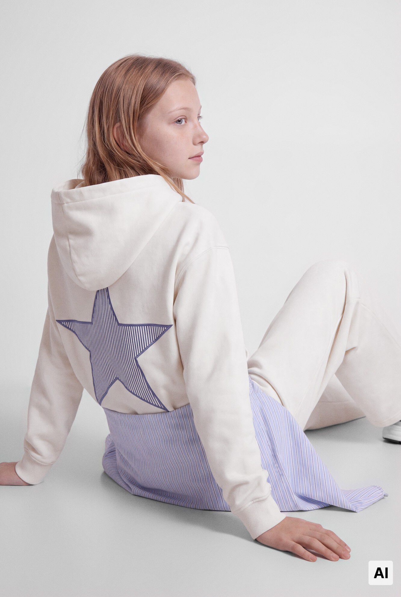 Springfield Kids Sudadera de estrella en la espalda para ni&ntilde;a marfil