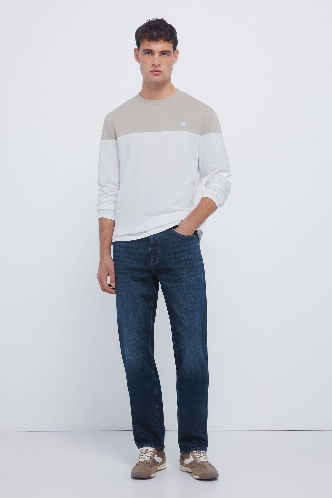 Springfield playera de piqu&eacute; de manga larga con cortes