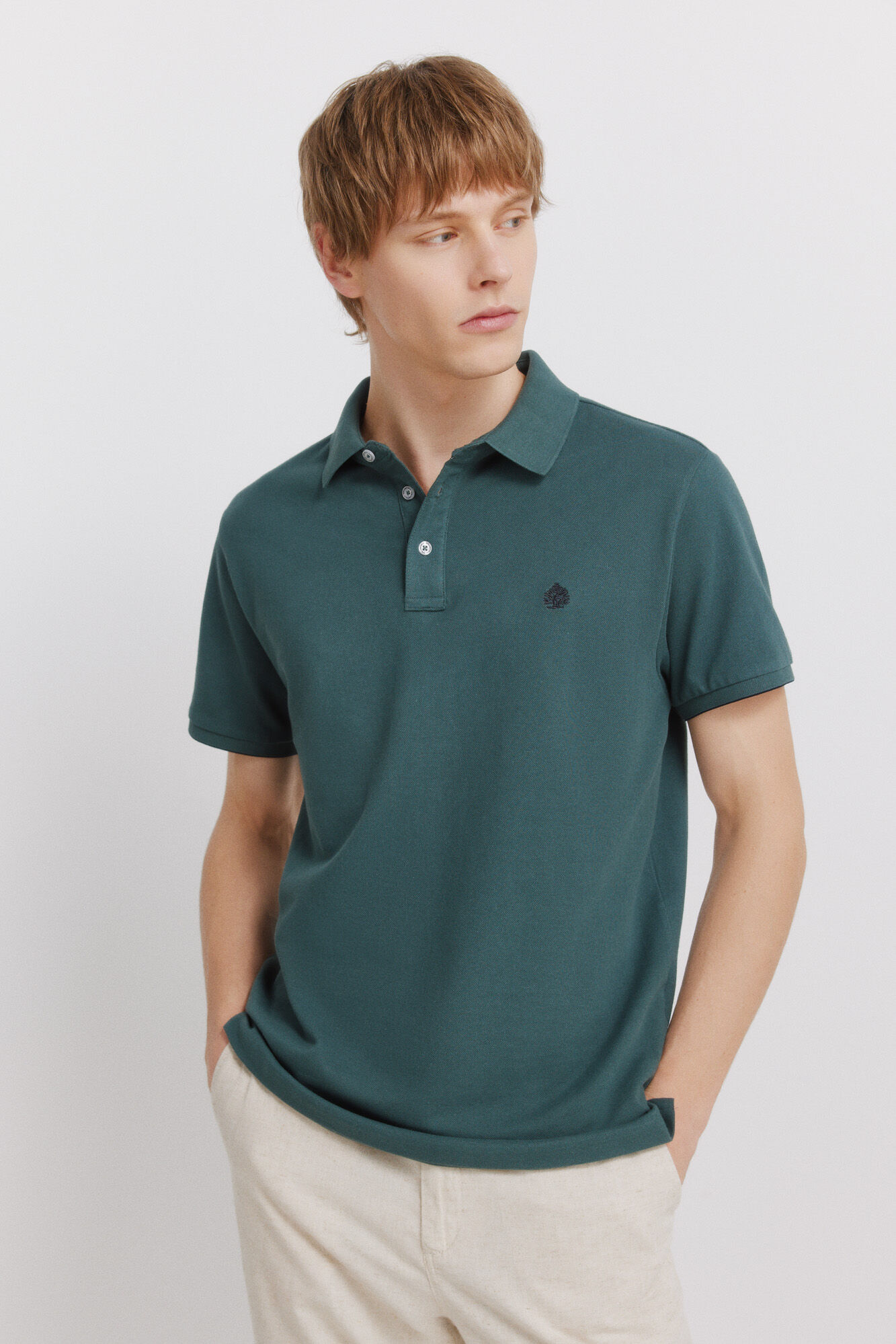 Springfield Polo piqu&eacute; de pu&ntilde;o de contraste slim fit