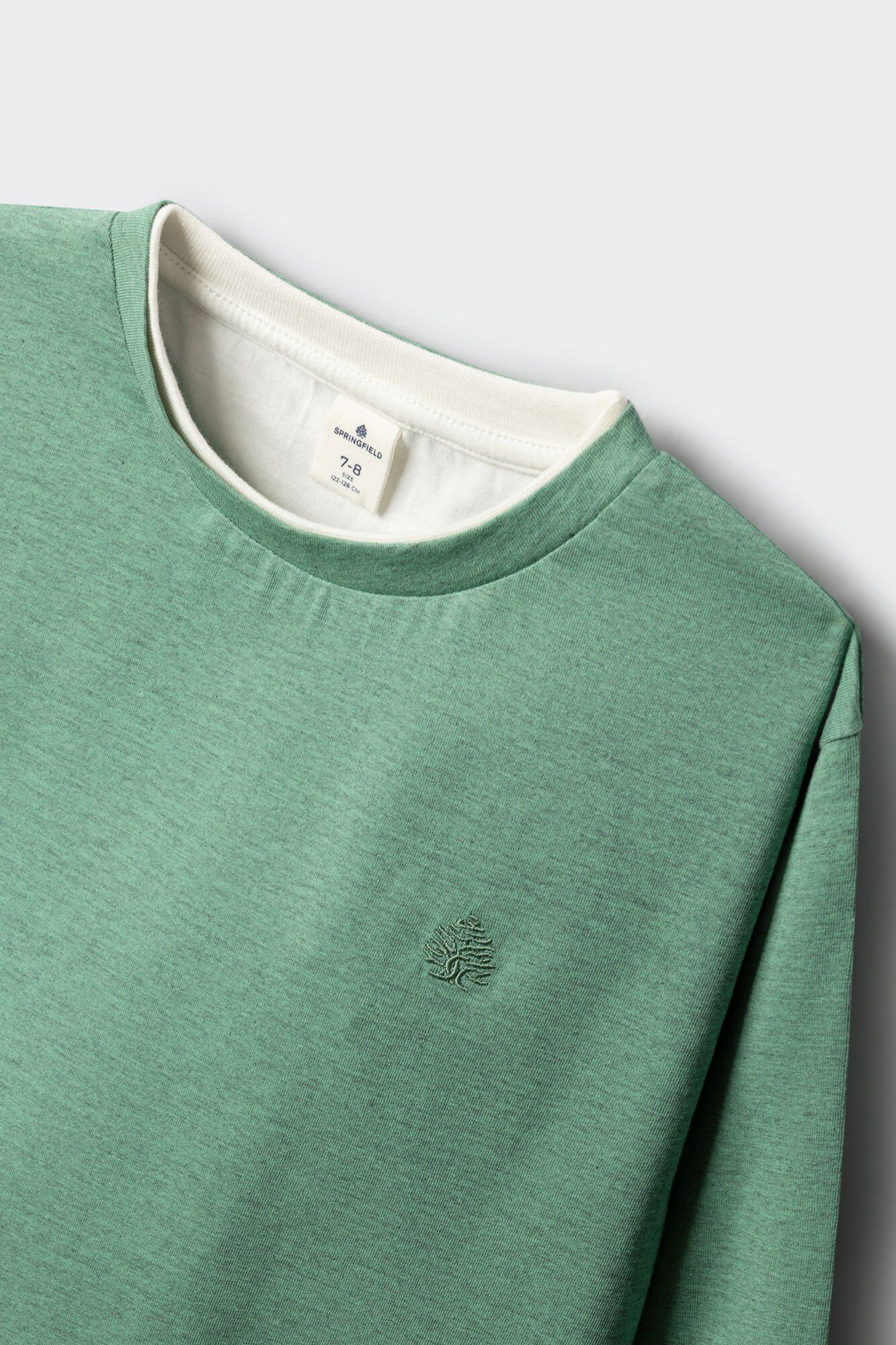 Springfield Kids Playera manga larga b&aacute;sica para ni&ntilde;o verde