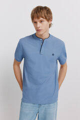 Springfield Polo de piqu&eacute; cuello mao slim fit azul