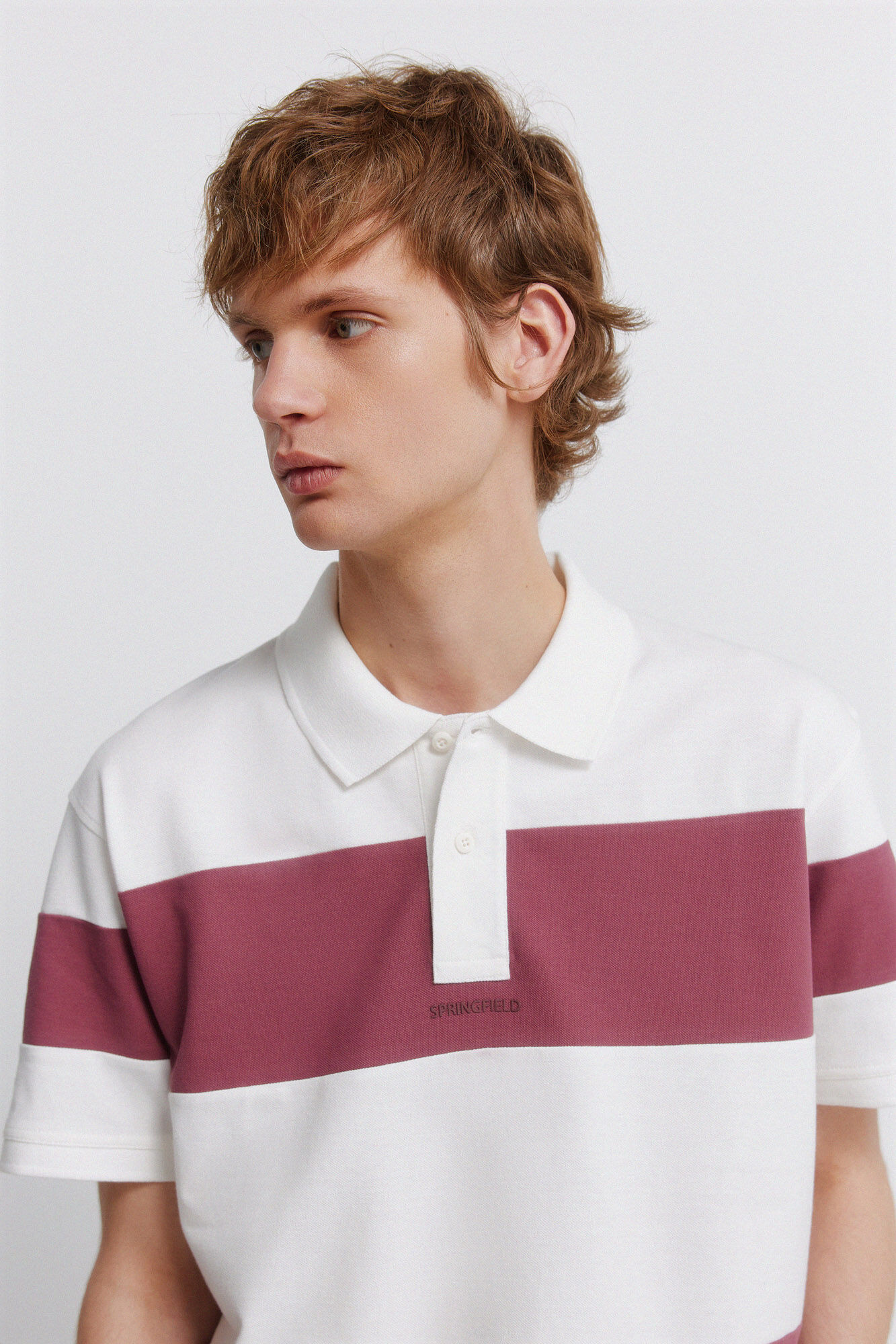 Springfield Polo corte regular de piqu&eacute; con bloques de color