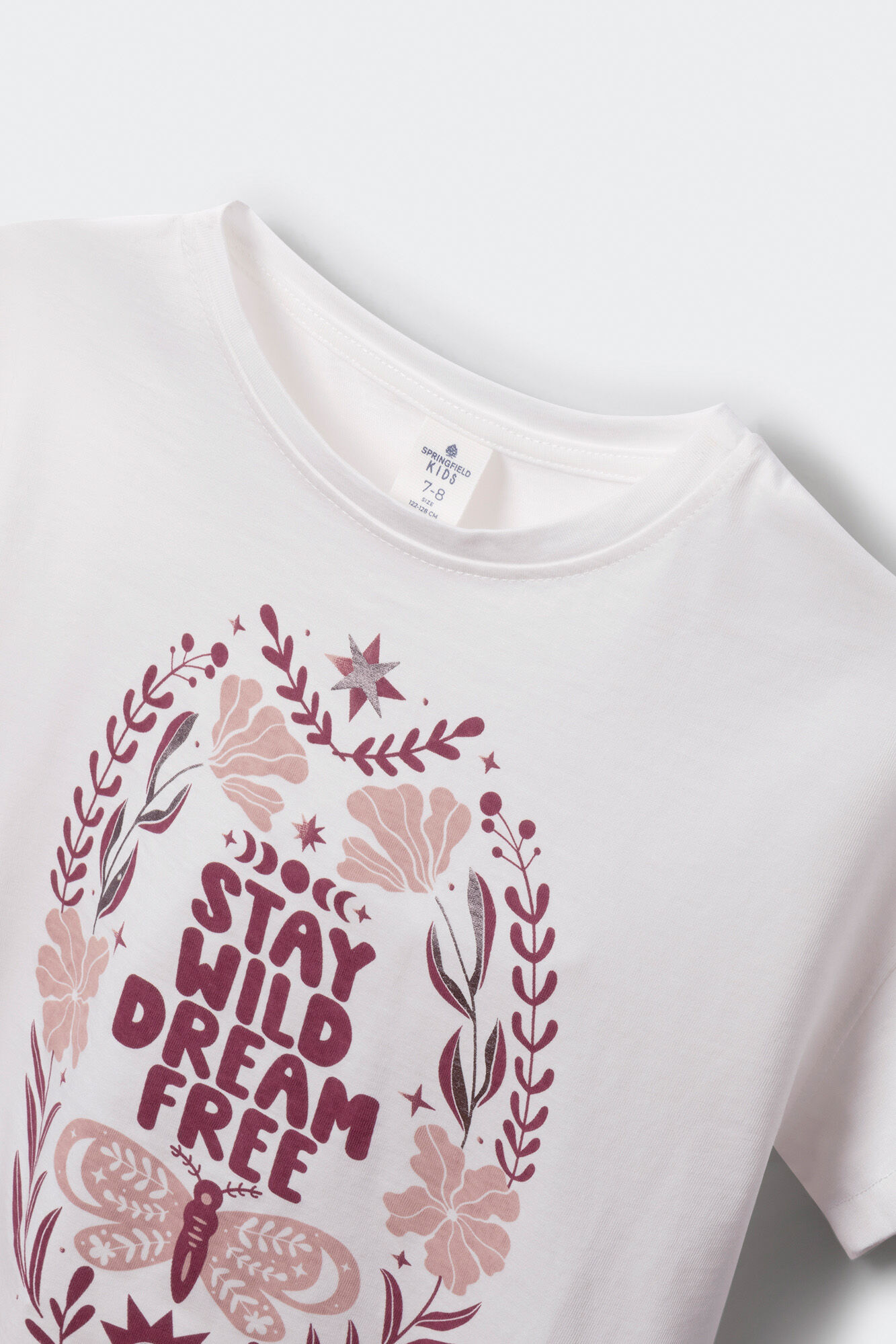Springfield Kids Playera manga corta Stay wild ni&ntilde;a marfil