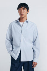 Springfield Camisa de popelín a rayas azul