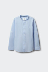 Springfield Kids Camisa de lino cuello mao para ni&ntilde;o azul